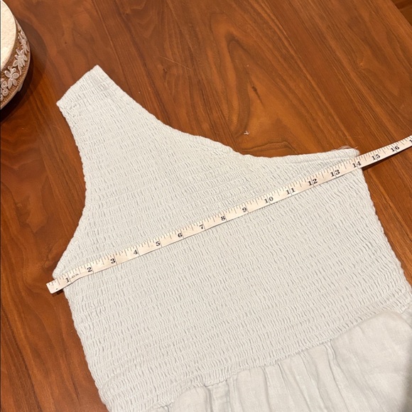 Elan One Shoulder Smocked Gauze Maxi Dress Size Small - Picture 9 of 10